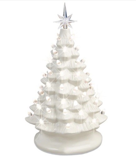Pre-Lit Ceramic Tabletop Christmas Tree with Lights- 15in - Lot 101