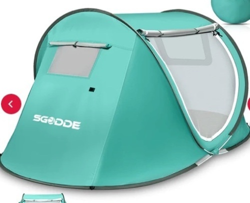 SGODDE 2-3 Person Tent Automatic Camping Tent Anti UV Awning Tent Waterproof Outdoor Sunshelter - Lot 104