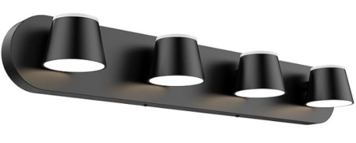 URSOLA 4 Light Bathroom Vanity Light LED Black Bathroom Light Fixtures Up and Down Rotatable Dimmable 27 inch Bathroom Lighting $89.99 - Lot 204