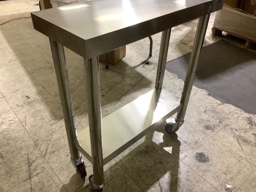 Stainless Steel Rolling Table 30" x 12" x 34" - Lot 288