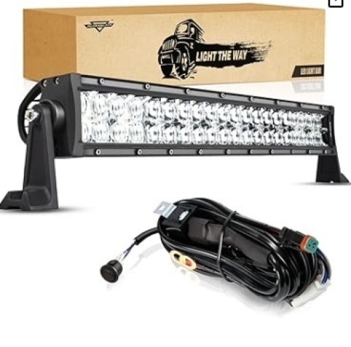 Auxbeam 22" LED Light Bar 120W LED Driving Light Off-Road Lights Spot Flood Combo Work Light Fog Lamp 5D Lens with Wiring Harness for SUV, ATV, UTV, Jeep, Vehicle, Pickup - Lot 208