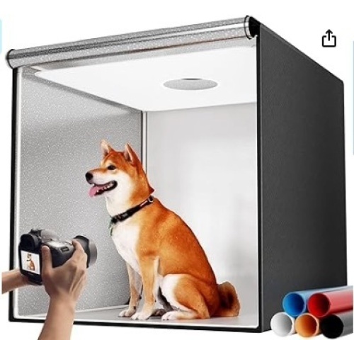 Photo Studio Light Box for Photography: Takerers 32x32 Inch 210 LED Large Lightbox for Product with 3 Stepless Dimming Light Panel, Professional Background Shooting Tent with 5 Color Backdrops - Lot 224