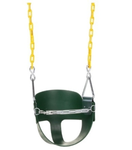 Eastern Jungle Gym Heavy-Duty High Back Half Bucket Toddler Swing Seat with Coated Swing Chains and Safety Strap - Lot 226