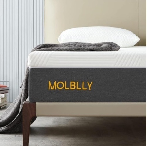 Molblly 10 Inches Full Size Mattress for Back Pain Relief, Gel Memory Foam Mattress in a Box, Fiberglass Free, Medium Firm, 10-Year Support, Premium Full Bed - Lot 227