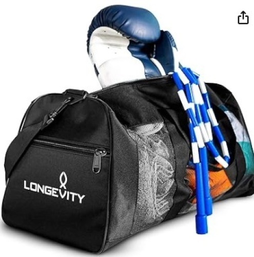 Longevity Gear Duffle Mesh Bags With Bottle Pocket, Breathable Duffel Bag for Sweaty Clothes and Equipment, Workout Bag, Gym Bag, Wrestling Bag, Swimmers, Active Athletes, | No More Stink - Lot 295
