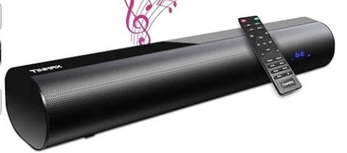 inmate 60W Sound Bars for TV, 19-Inch Small Sound Bar, Mini Soundbar, 4 EQ, Wireless Bluetooth 5.0 TV Speaker, Built-in DSP, Optical/Aux/USB, Remote Control, Wall Mountable (Black) - Lot 90