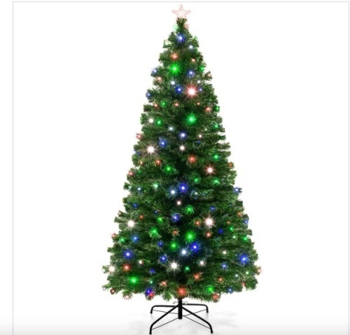 7' Pre-Lit Fiber Optic Pine Christmas Tree w/ Multicolor & LED Lights $189.99 - Lot 98