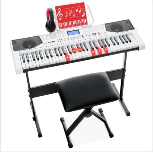 61-Key Beginners Electronic Keyboard Piano Set w/ Lighted Keys, Headphones $249.99 - Lot 135