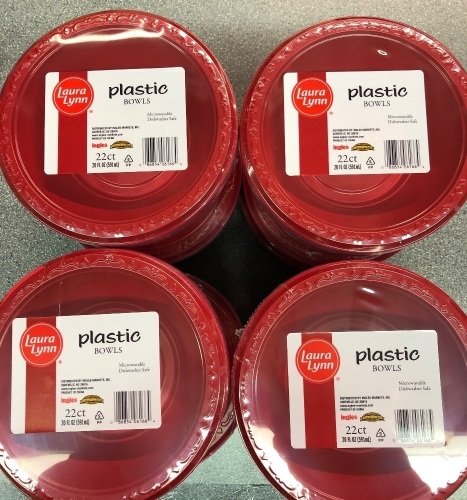 20 oz. Microwavable plastic bowls.Case of 264pcs. (12 packs of 22) - Lot 610