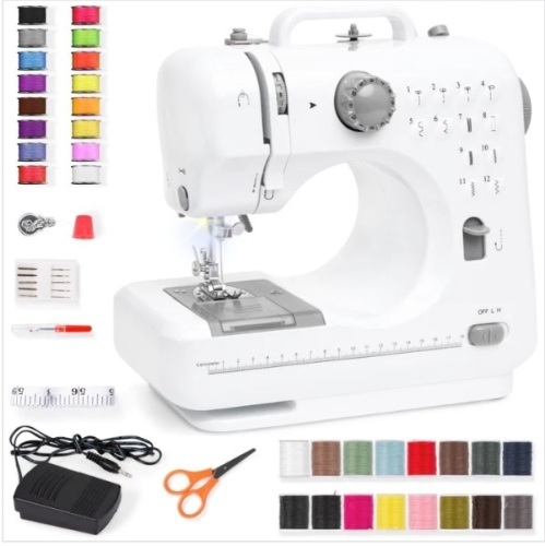 6V Portable Foot Pedal Sewing Machine w/ 12 Stitch Patterns $99.99 - Lot 141