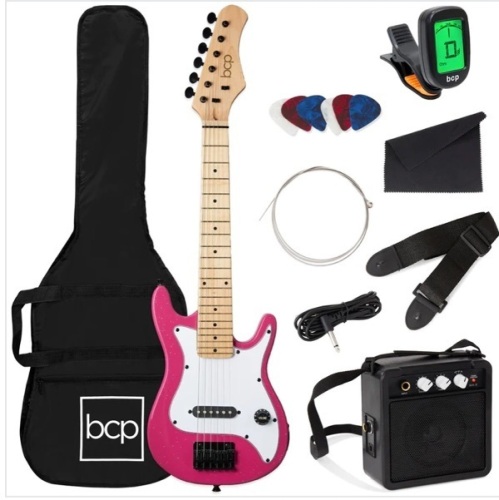 Kids Electric Guitar Beginner Starter Kit w/ 5W Amplifier - 30 in $159.99 - Lot 146