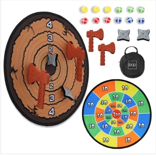 Large Double-Sided Dart Board, Sticky Ball Axe Star Throwing Game $39.99 - Lot 149