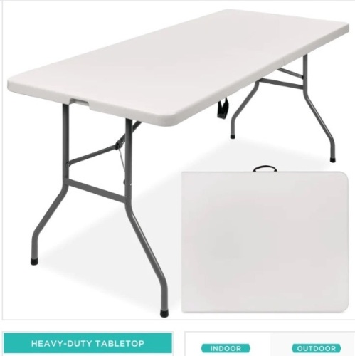 Portable Folding Plastic Dining Table w/ Handle, Lock - 6ft $149.99 - Lot 153