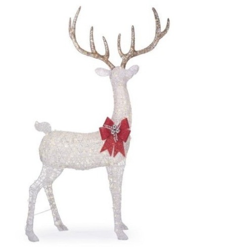 8.5 ft Warm White LED Giant Buck with Bow Holiday Yard Decoration - Lot 274