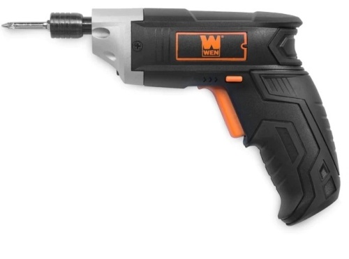 WEN 49103 3.6V Lithium-Ion Cordless Electric Screwdriver with Bits and Belt Holster - Lot 348