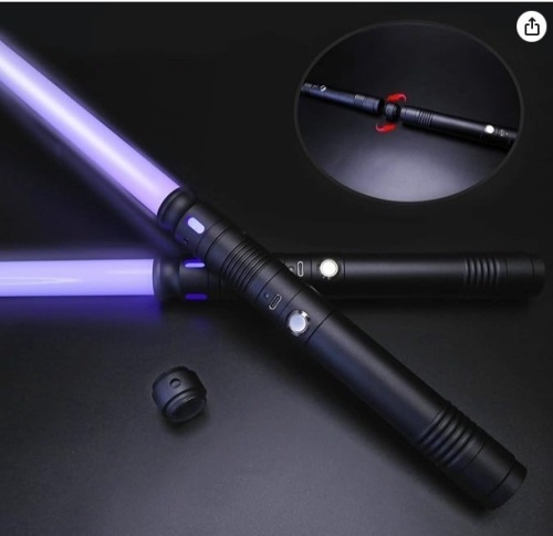 Lukidy 2Pack Lightsaber Metal Hilt 12 Colors,Toys for Boys Girls Age 3 4 5 6 7 8 9 10 Year Old,Battery Rechargable 2-in-1 Double-Bladed FX Dueling Light Saber,Gifts for Boyfriend Girlfriend(Black) $78.99 - Lot 179