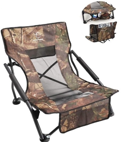 HITORHIKE Low Sling Beach Camping Concert Folding Chair with Armrests and Breathable Nylon Mesh Back Compact and Sturdy Chair $38.99 - Lot 183