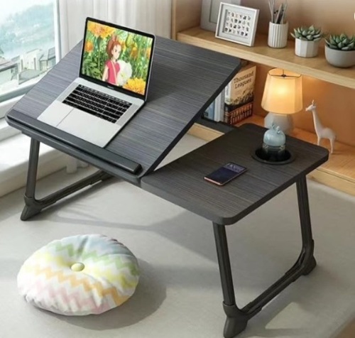 Laptop Desk for Bed Couch, Portable Lap Desk/ Stand for Laptop, Small Adjustable Foldable Bed Table for Laptop and Writing, Bed Tray Table with Cup Holder(Black) $49.99 - Lot 186