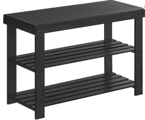 Shoe Rack Bench, 3-Tier Bamboo Shoe Storage Organizer, Entryway Bench, Holds Up to 286 lb, 11.3 x 27.6 x 17.8 Inches, for Entryway Bathroom Bedroom $45.99 - Lot 188