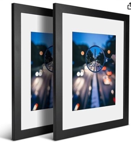 idecorlife premium 16x20 black picture frames 2 pc real wood frames - Lot 197