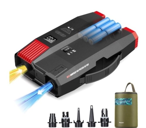Morpilot 20PSI SUP Pump Rechargeable, Cordless Inflator & Deflator with Detachable Battery, Dual Stage Inflation, Auto-Off, Intelligent Preset - Lot 307