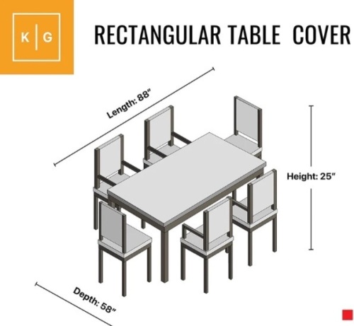 Patio Table & Chair Set Cover Durable & Water Resistant Outdoor Furniture Cover - Lot 394