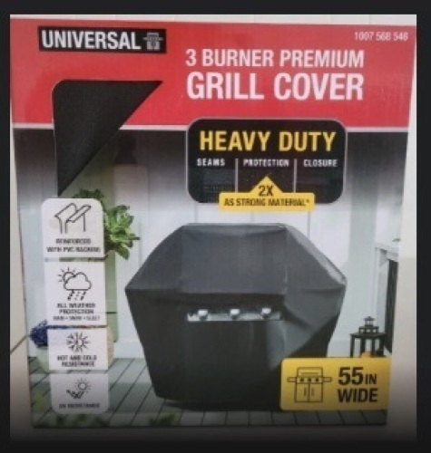 Universal 3 Burner Premium Grill Cover 55in Wide - Lot 396