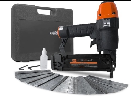 WEN 61723K 18-Gauge 3/8-Inch to 2-Inch Brad Nailer with Carrying Case and 2000 Nails $47.66Bonus WEN 5932spc 12 pack sandpaper and Wen la4444 4" 4 Jaw Centering Chuck set - Lot 378