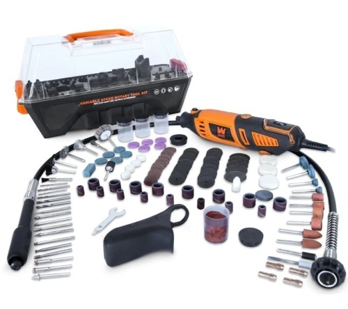 WEN 23190 1.3-Amp Variable Speed Steady-Grip Rotary Tool with 190-Piece Accessory Kit, Flex Shaft, and Carrying Case $45.37 - Lot 347