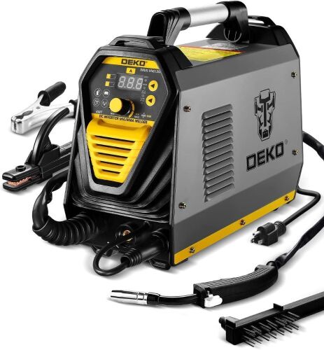 DEKO 135Amp MIG/MMA Welder，110V Flux MIG/Stick/Gass MIG 3 in 1 welding machine IGBT DC Inverter - Lot 7844