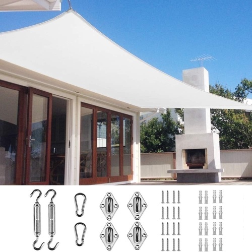 Quictent 24X24FT Large Overzied 185G HDPE Square Sun Shade Sail Canopy 98% UV Block Outdoor Patio Garden with Hardware Kit - Lot 9157