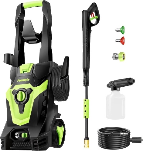 PowRyte Electric Pressure Washer, Foam Cannon, 2 Different Pressure Tips, Power Washer, 3500 PSI 2.4 GPM - Lot 9233