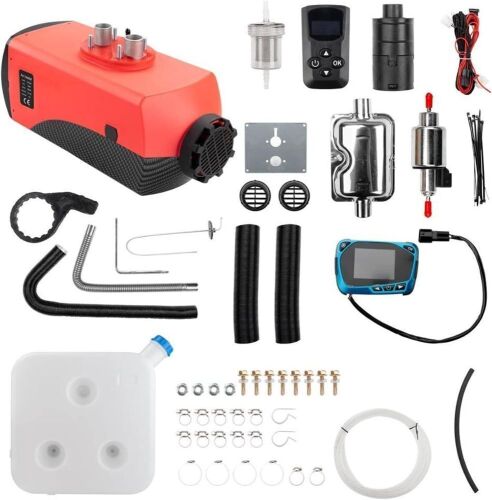 UsmAsk Diesel Parking Heater 5KW 12V Air Heater New LCD Remote Control Car Heater Thermostat Parking Heater for Boat Motorhome Truck Trailer RV Bus (Color : Red Old Remote) (Red Old Remote) - Lot 9590