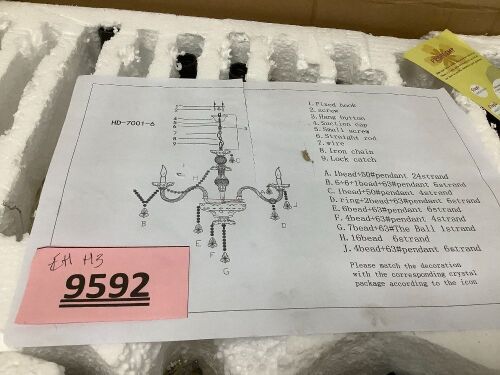 Chandelier Light Fixture - Lot 9592