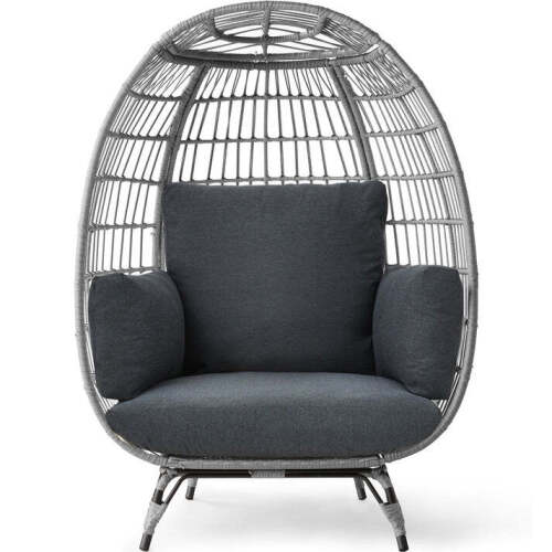 Wicker Egg Chair Oversized Indoor Outdoor Patio Lounger - Lot 9714