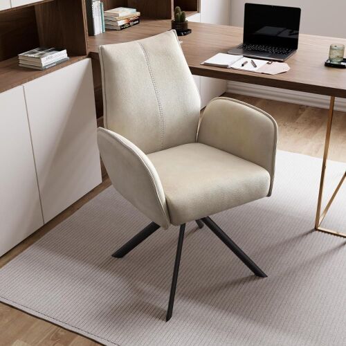 Modern Ergonomic Upholstered Office Chair without Wheels - Lot 112