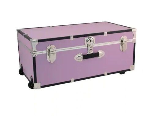 Seward Trunk Seward Rover 30 in. Orchid Trunk with Wheels and Lock, 12.25 in. H x 15.75 in D, Engineered Wood - Lot 142
