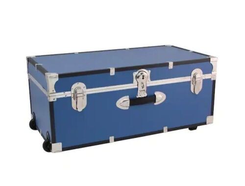 Seward Trunk Seward Rover 30 in. Misty Blue Trunk with Wheels and Lock, 12.25 in H x 15.75 in D, Engineered Wood - Lot 143