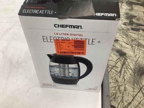 Chefman Digital Electric Glass Kettle, Matte Black, 1.8L - Lot 659