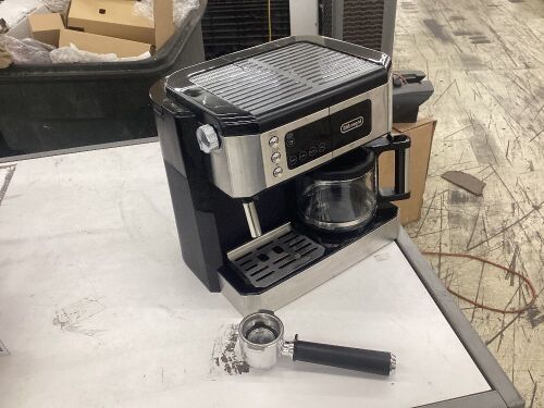 DeLonghi 10-Cup Black and SS Combination Coffee and Espresso Machine - Lot 749