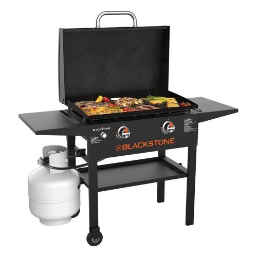 Blackstone 28" 2 Burner Griddle Cooking Station with Hood - Small Dent in Lid  - Lot 29