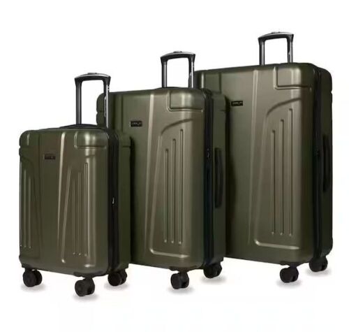 American Green Travel Vortex 3-Piece Olive XL Expandable Spinner Hardcase Luggage Set - Lot 93