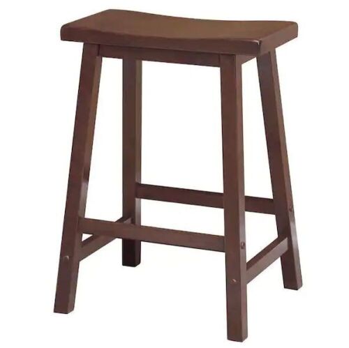 WINSOME WOOD Satori 24 in. Saddle Seat Walnut Counter Stool - Lot 308