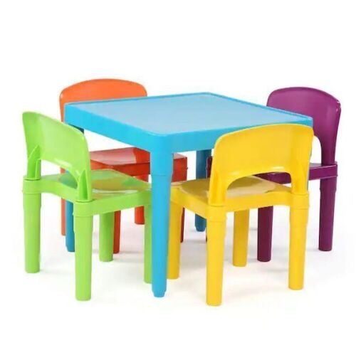 Humble Crew Playtime 5-Piece Kids Plastic Table and Chair Set - Lot 291