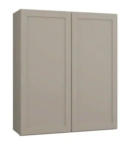 Hampton Bay Courtland 36 in. W x 12 in. D x 42 in. H Assembled Shaker Wall Kitchen Cabinet in Sterling Gray - Lot 301