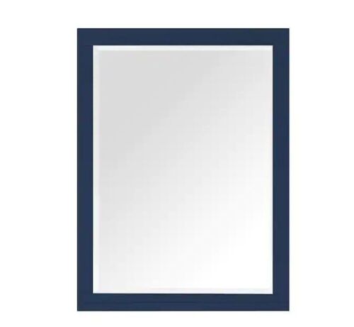 Sturgess 27 in. W x 36 in. H Rectangular Wood Framed Wall Bathroom Vanity Mirror in Navy Blue - Lot 321