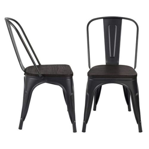 Indoor-Outdoor Stackable Chic Dining Bistro Cafe Metal Chair, Set of 4 - Lot 114