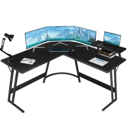 L-Shape Computer Desk, Black - Lot 257