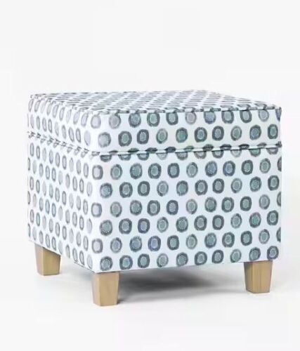 Homepop Small Medallion Ikat Print Upholstered Square Storage Ottoman - Lot 460