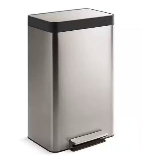 13.2 Gallon Soft-Close, Smudge Resistant Stainless Steel Trash Can with Foot Pedal and Built in Filter - Lot 742